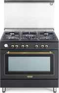 Fornello a Gas con Forno Elettrico, 5 Fuochi, 90x60 cm, Stile Country