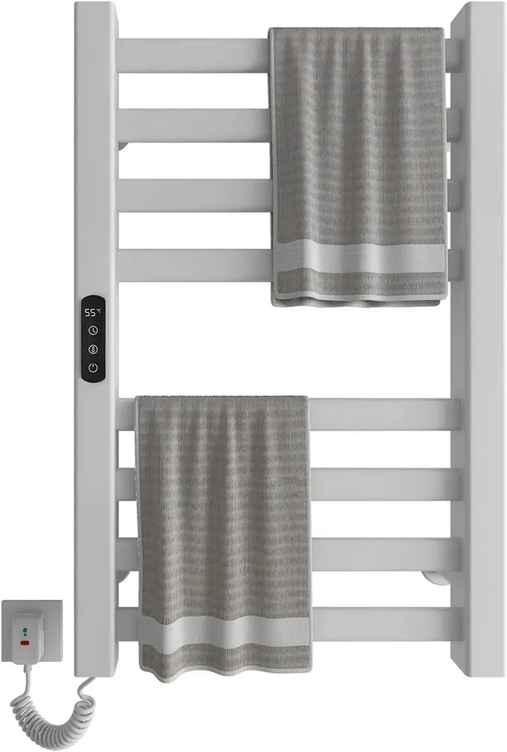 Radiatore Scaldasalviette Elettrico in Fibra di Carbonio 450x700mm, Antracite-Bianco, Risparmio Energetico e Asciugatura Rapida