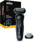 Rasoio Elettrico Braun Serie 5, Impermeabile Wet&Dry, 50 Min Batteria, Rifinitore Corpo, Senza Fili, Blu