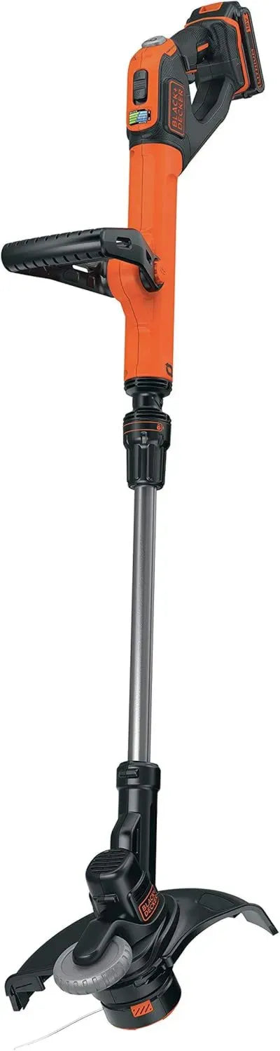 BLACK+DECKER Tagliabordi a Batteria 18V 2.0Ah, Lama 28cm, Velocità Variabile, Filo Singolo 1.5mm, Doppia Impugnatura con Ruota di Bordatura
