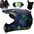 Set casco cross da motocross con occhiali e guanti protettivi per adulti e bambini