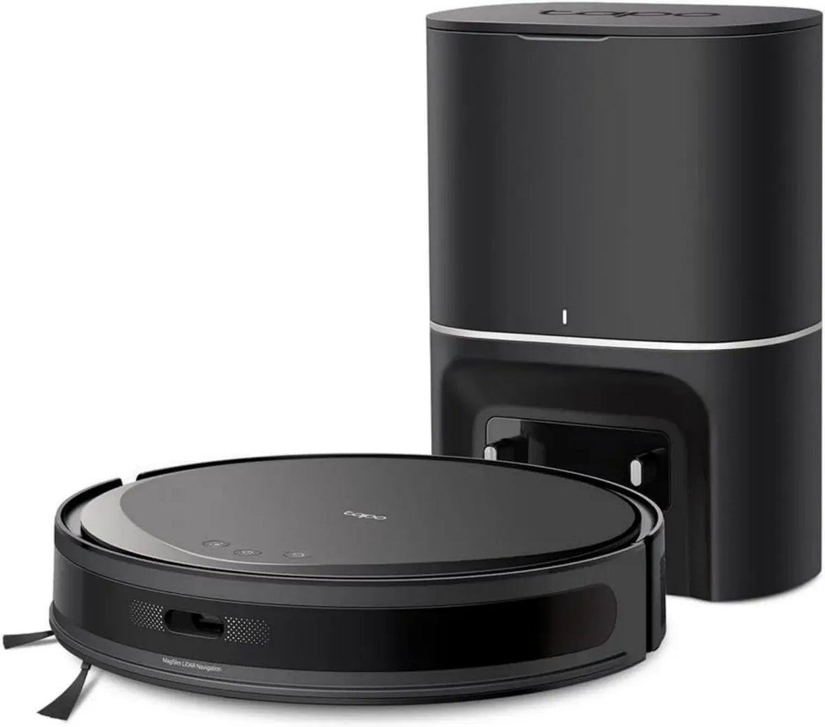 Robot Aspirapolvere Tapo RV20 Max Plus 5300Pa con Mop, Navigazione LiDAR, Design Ultra-Sottile, Dock Automatico, Pulizia Intelligente