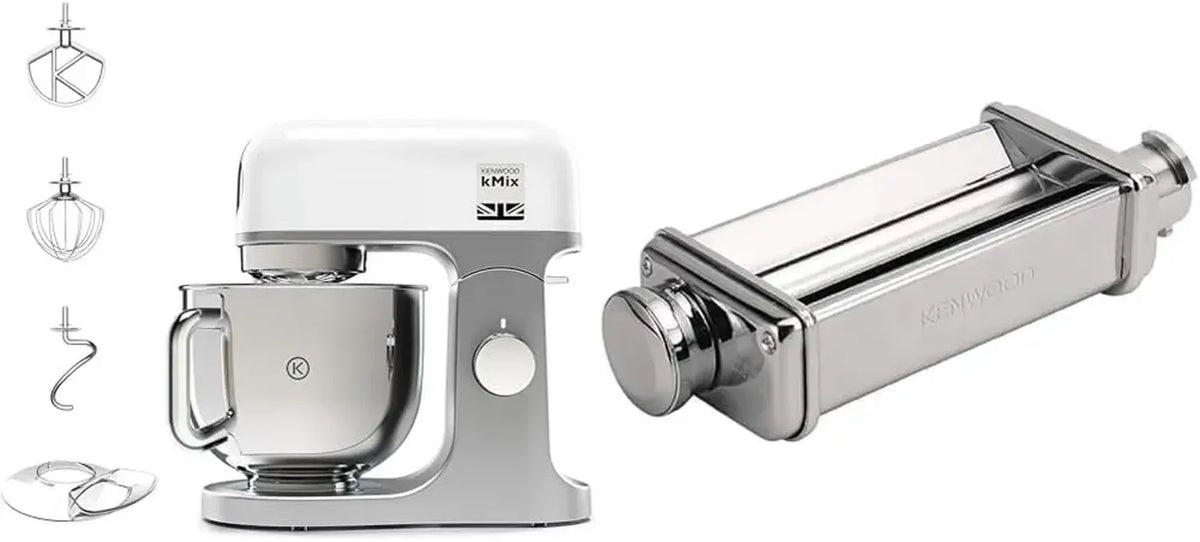 Kenwood KMX750WH Robot da Cucina con Accessorio Sfogliatrice, Acciaio Inossidabile