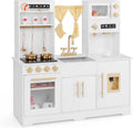Cucina Giocattolo in Legno per Bambini con Effetti Sonori e Luminosi, Forno, Microonde e Accessori Realistici