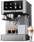 Macchina Espresso 20 Bar con Schiumalatte Automatico, Doppio Boiler, Acciaio Inox, 1.8L