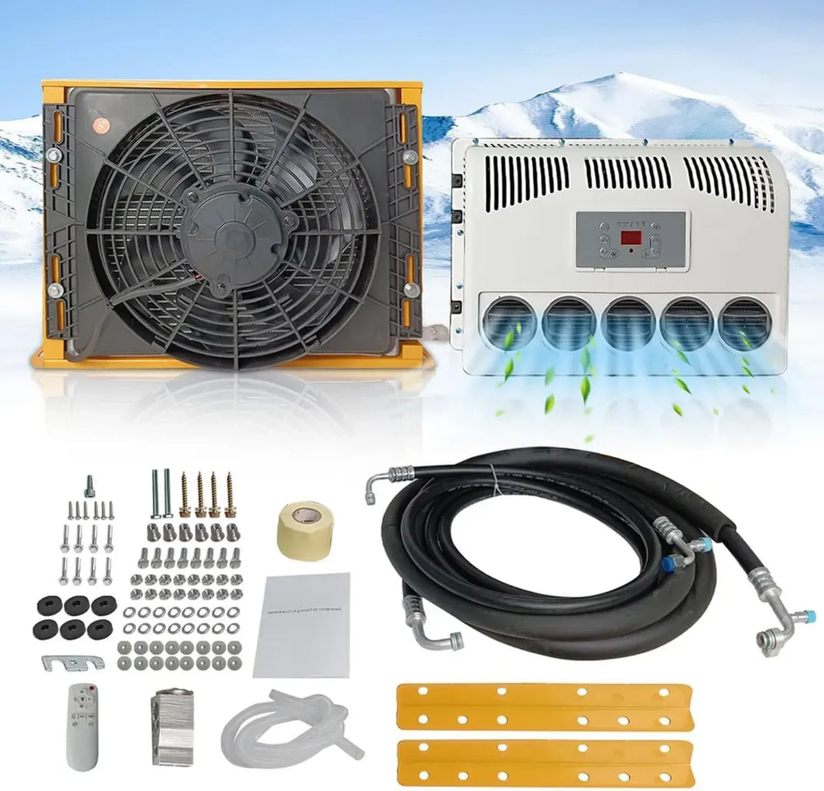 Climatizzatore 12V 6500BTU per Veicoli Agricoli e Industriali, Inverter DC Silenzioso e Resistente, 750W