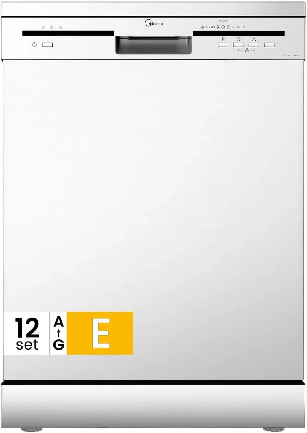 Lavastoviglie Midea 12 Coperti, 6 Programmi, Partenza Ritardata, Bianco