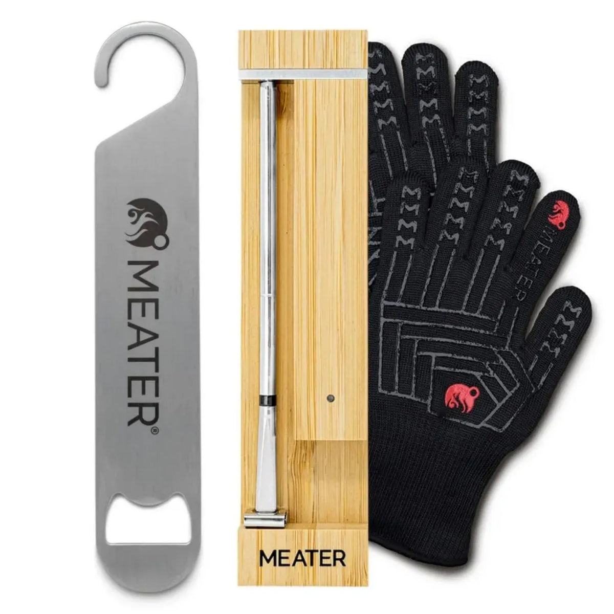 Kit Barbecue Intelligente: Termometro Meatsonic WiFi, Guanti Anticalore e Apribottiglie