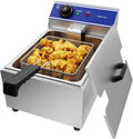 Friggitrice Elettrica Professionale Taimiko 3000W Acciaio Inox Singolo Tanque 220V-240V Termostato 60-200°C Capacità 6L
