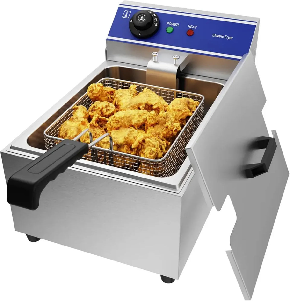 Friggitrice Elettrica Professionale Taimiko 3000W Acciaio Inox Singolo Tanque 220V-240V Termostato 60-200°C Capacità 6L