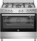Cucina a gas 90x60 cm con forno elettrico Inox, Classe A