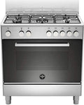 Piano cottura a gas e forno elettrico, 5 fuochi, 80x50 cm, acciaio inox, Serie Moderna