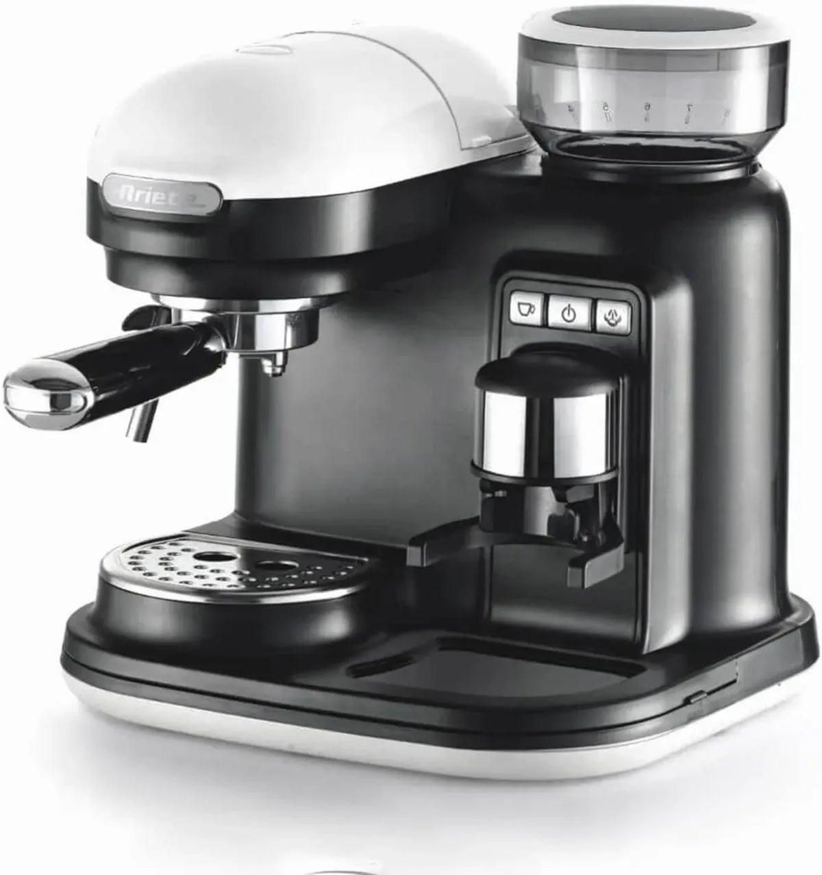 Macchina per caffè espresso Ariete Moderna con macinacaffè integrato e cappuccinatore, 1080W, 800cc, Bianco