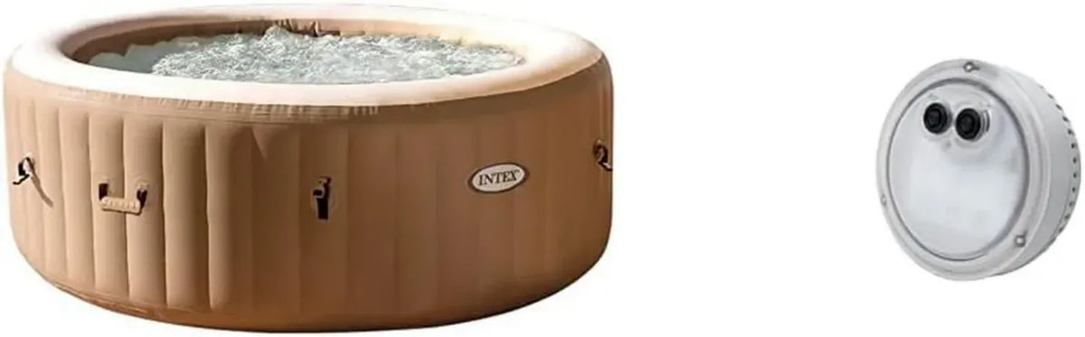 Spa gonfiabile Intex Pure Spa con sistema di riscaldamento e LED multicolore, 6 posti, sabbia