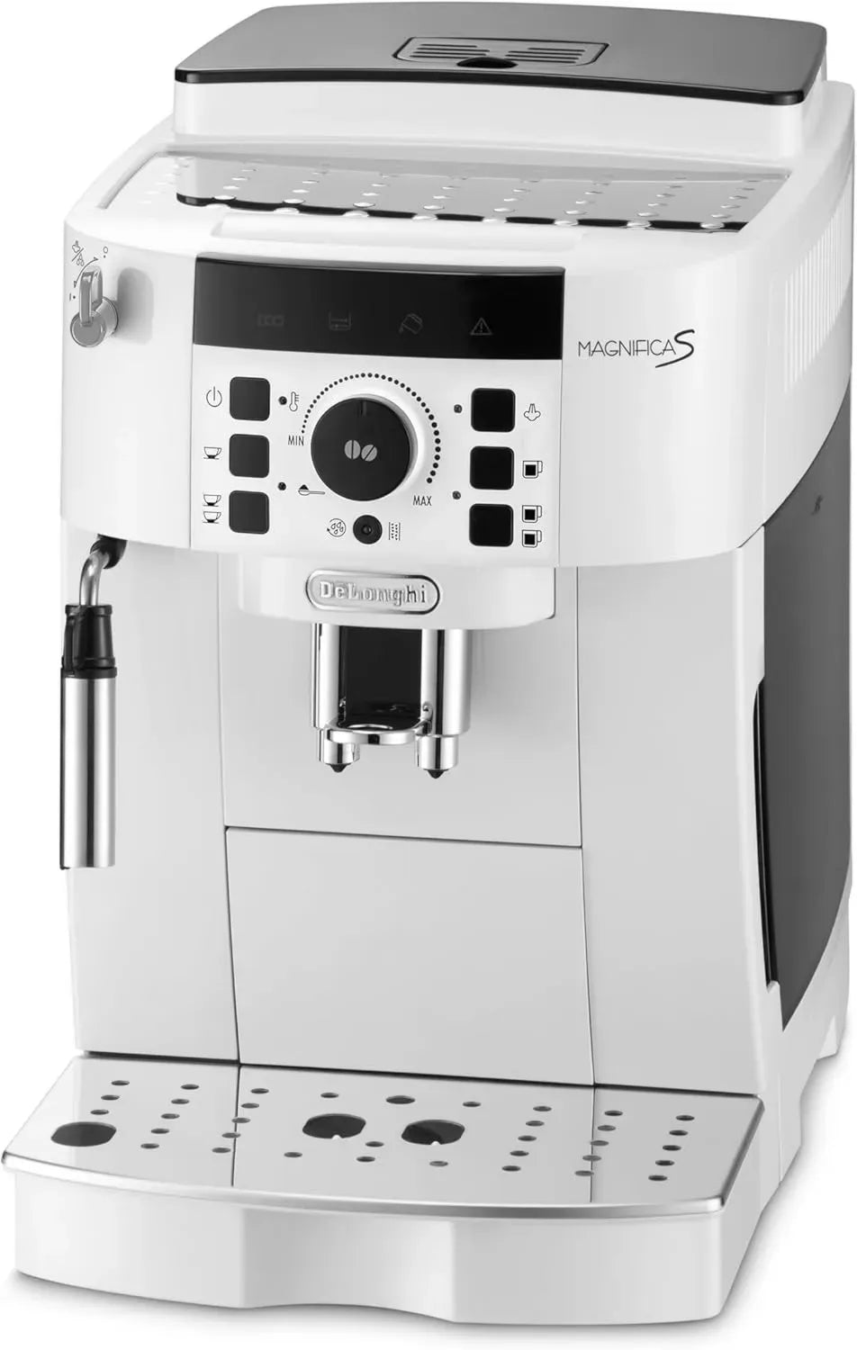 De'Longhi Magnifica S ECAM21.117.W, Macchina da Caffè Automatica con Montalatte, Personalizzazione Bevande, Doppio Espresso, Bianco