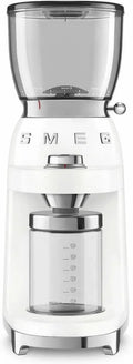 Smeg Macinacaffè Elettrico Regolabile, 30 Livelli, 350g, Antistatico, 150W, Bianco