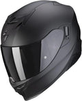 Scorpion EXO-520 - Casco Moto con Visiera Solare e Pinlock, Compatibile Bluetooth, Nero Opaco/Argento