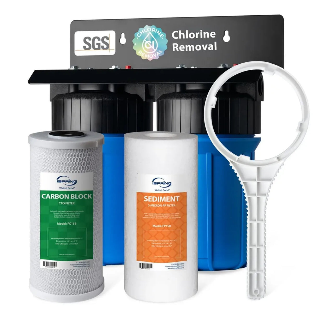 Sistema di Filtrazione Acqua iSpring a 2 Stadi per Casa, Filtro CTO 10x4.5 Pollici